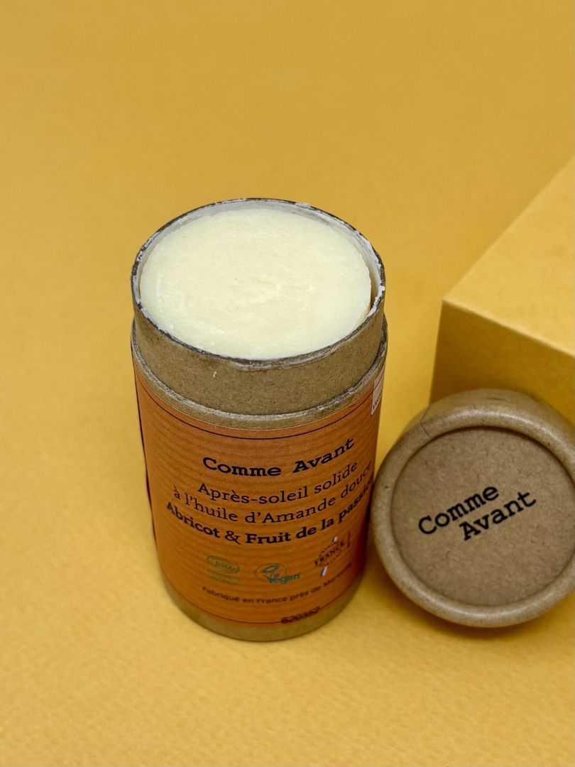 Après-soleil solide à l'huile d'Amande douce - Abricot & Fruit de la passion