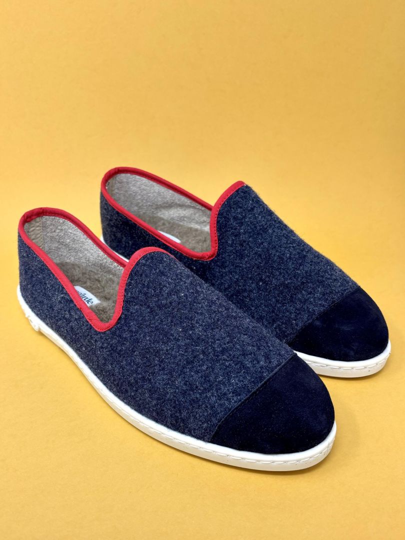 Chaussons en laine recyclée Navy Red (homme)