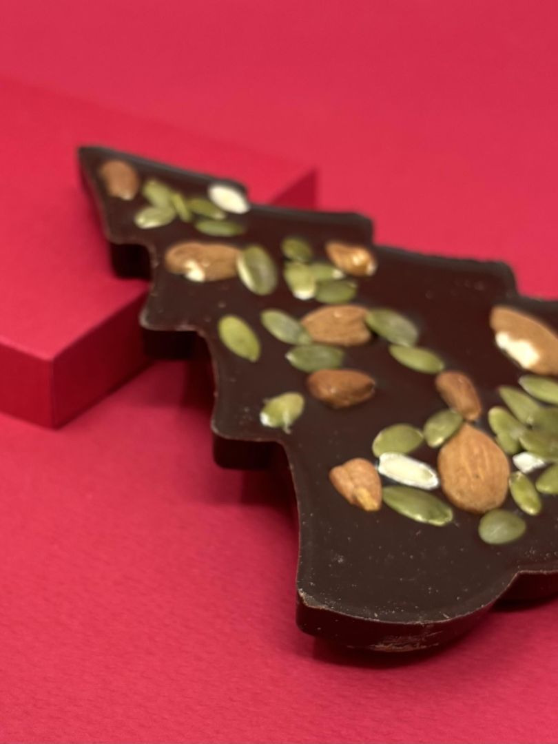 Tablette Sapin chocolat noir et fruits secs